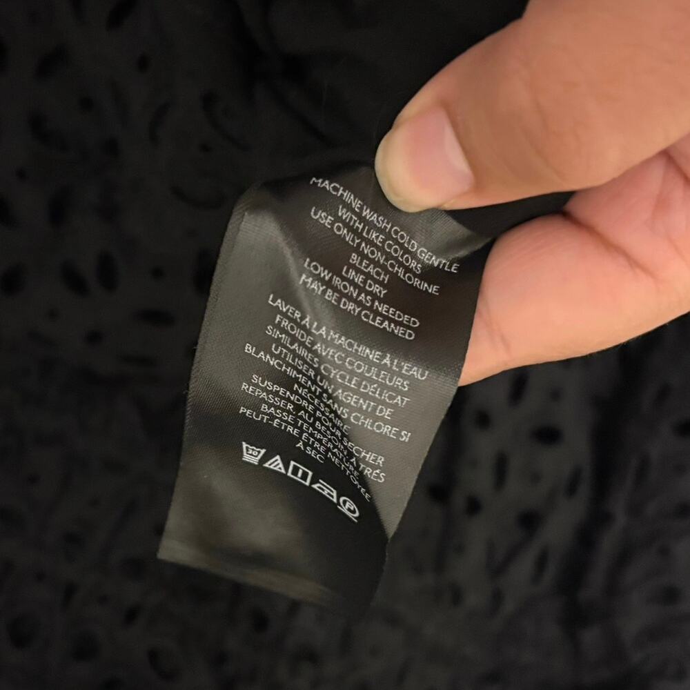 Anthropologie Black Somerset Eyelet Mini Dress Size XSP Petite - Picture 7 of 7